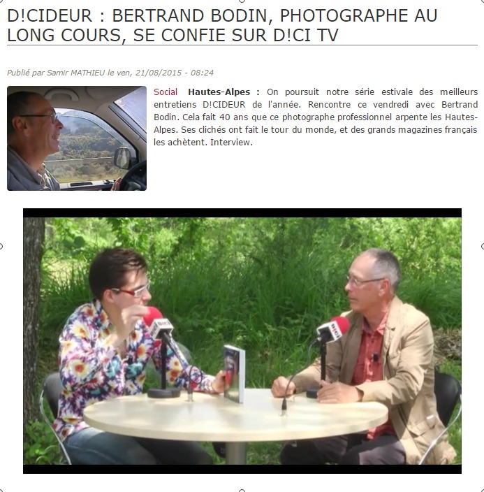 Bertrand Bodin Photographe présente son nouveau livre sur D!CI TV