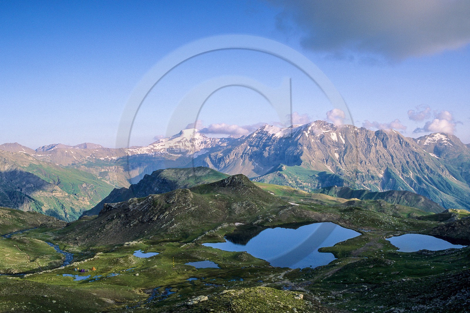 Orcières 1850,  lacs Jumeaux, le Garabrut et le Mourre-Froid