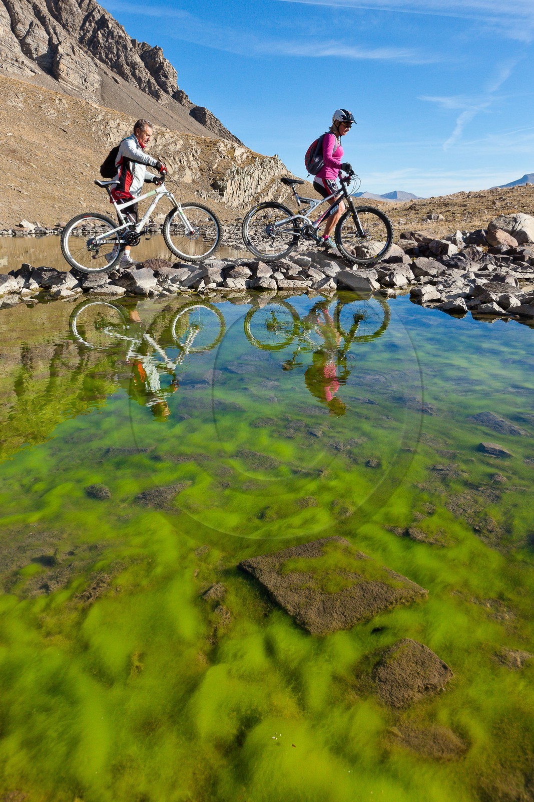 Hautes-Alpes, 05, Vallée du Champsaur, Orcières 1850, randonnée VTT au Lac des Estaris