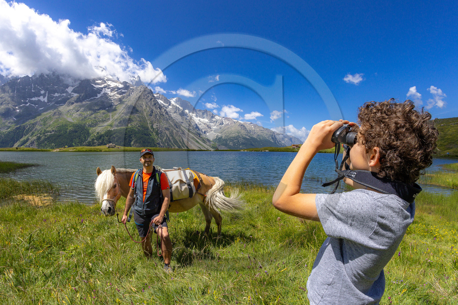 Trek famille avec animaux de bats