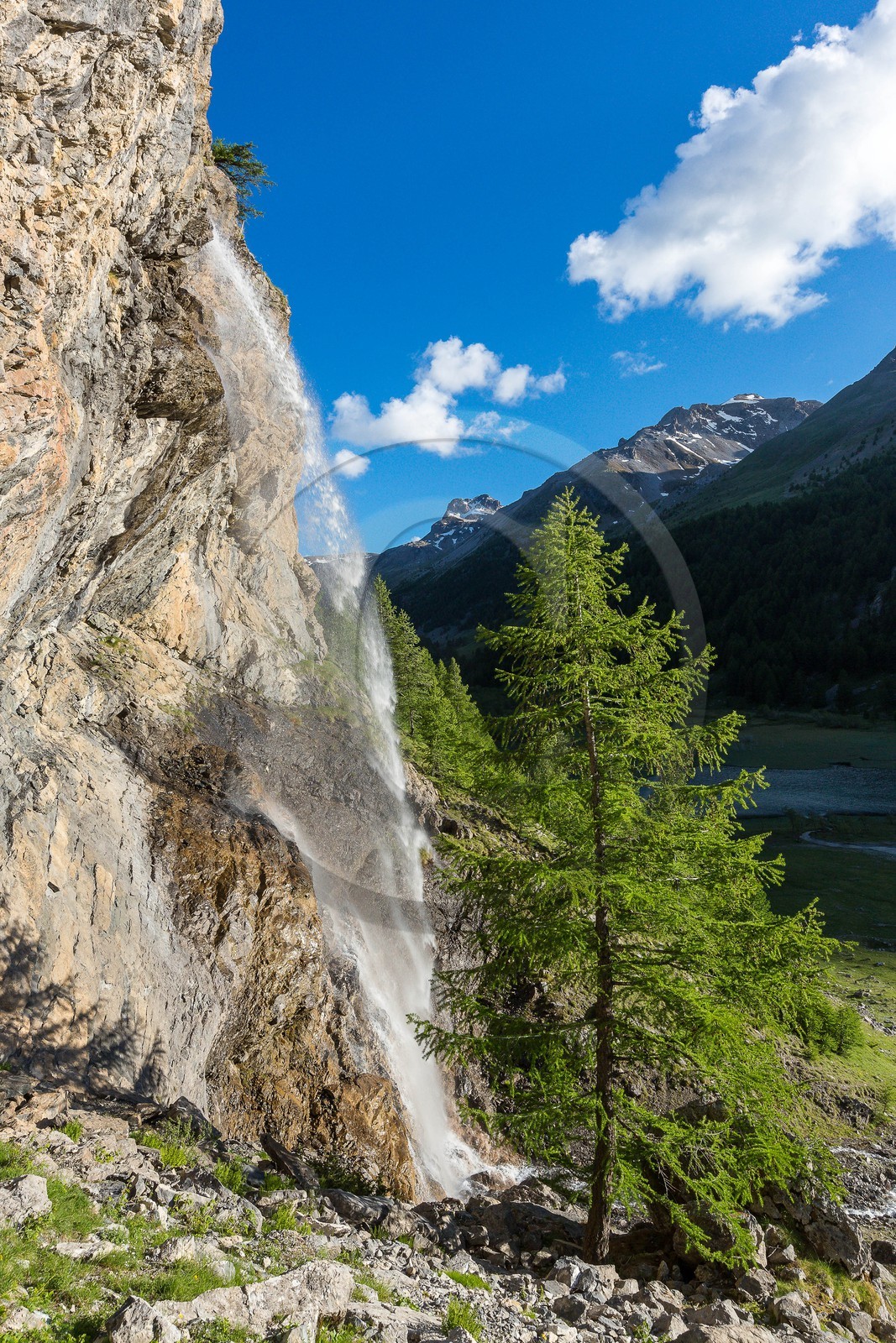 Jausiers, Lac des Sagnes, cascade du Pisson