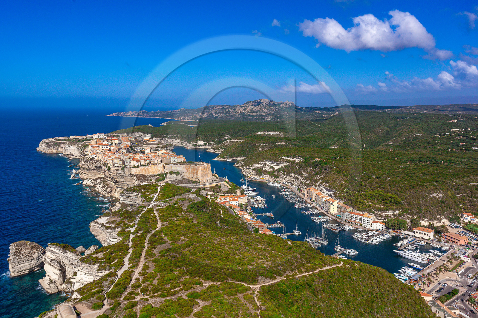 La citadelle et le port de Bonifacio