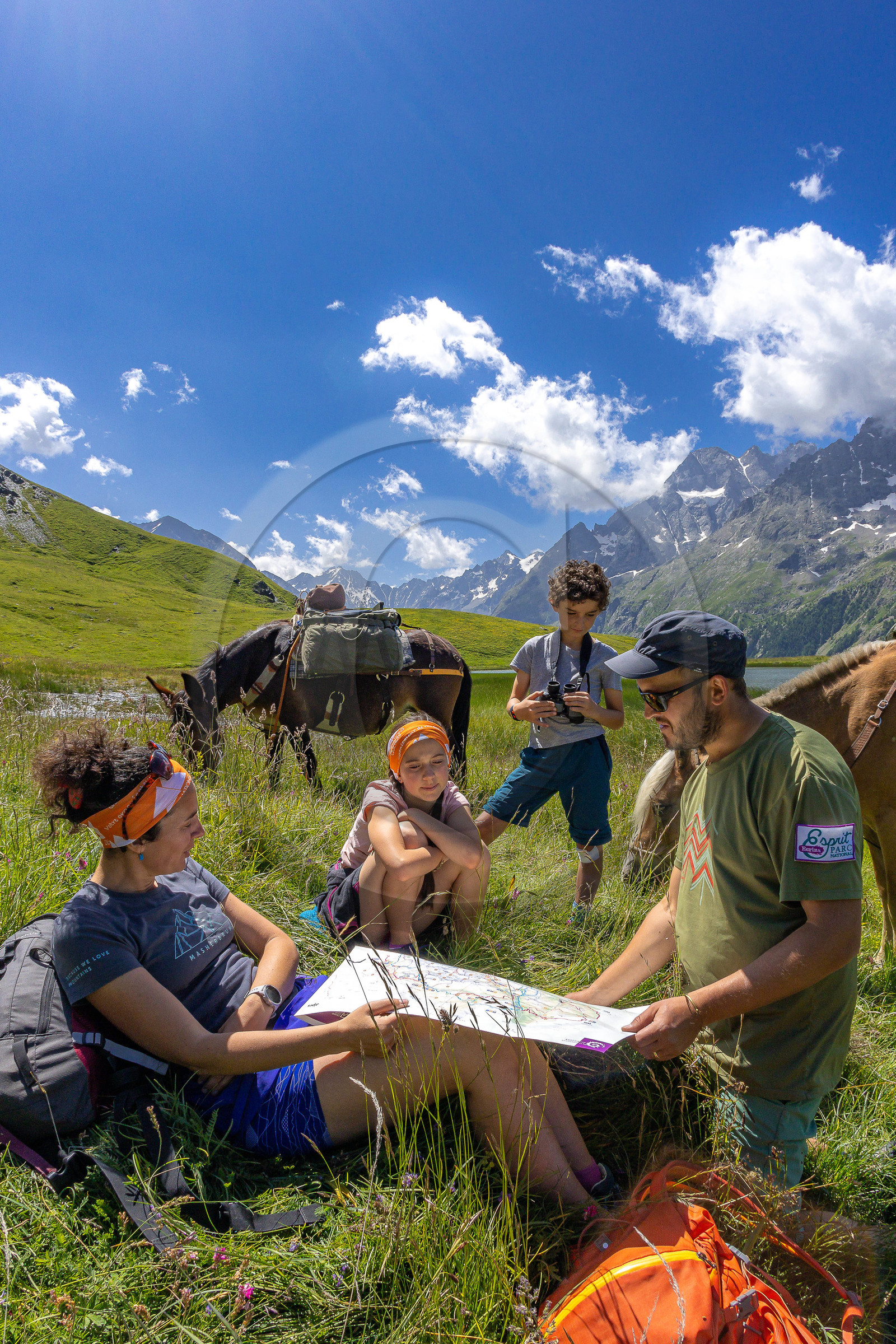 Trek famille avec animaux de bats
